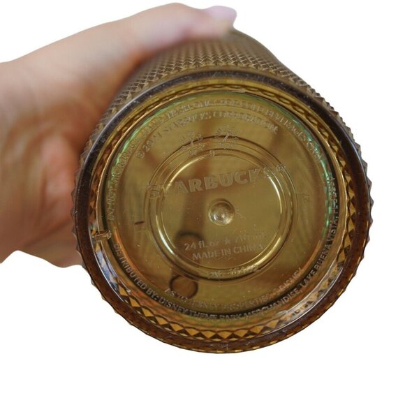 Disneyland‎ Geometric Starbucks Tumbler With Straw – Gold 24oz - Picture 4 of 6